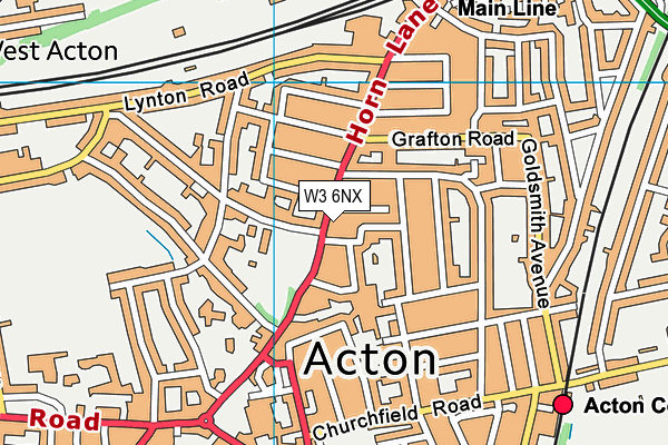 W3 6NX map - OS VectorMap District (Ordnance Survey)