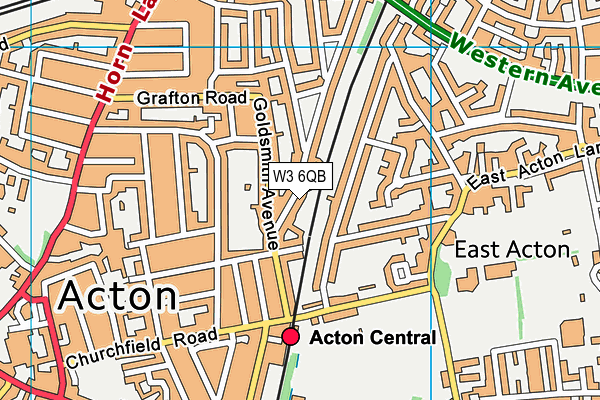 W3 6QB map - OS VectorMap District (Ordnance Survey)