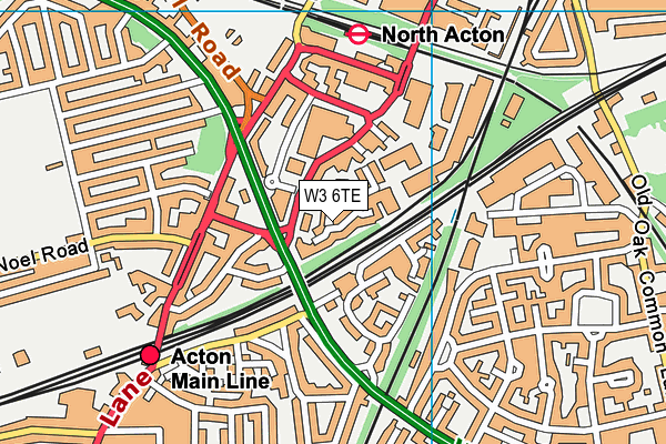 W3 6TE map - OS VectorMap District (Ordnance Survey)