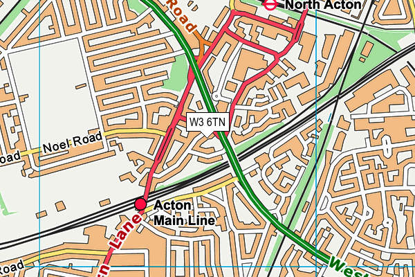 W3 6TN map - OS VectorMap District (Ordnance Survey)