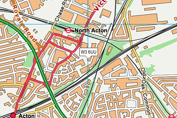 W3 6UU map - OS VectorMap District (Ordnance Survey)