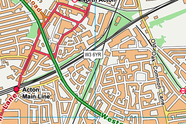 W3 6YR map - OS VectorMap District (Ordnance Survey)