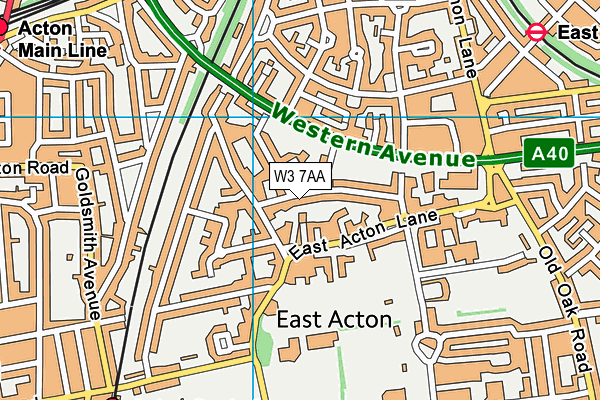 W3 7AA map - OS VectorMap District (Ordnance Survey)