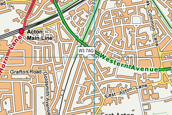 W3 7AG map - OS VectorMap District (Ordnance Survey)