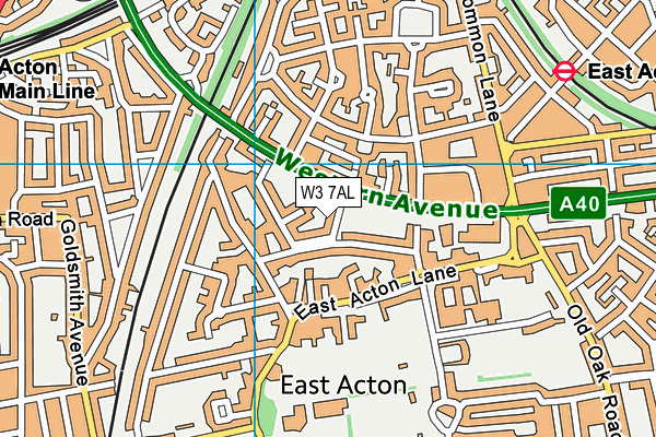 W3 7AL map - OS VectorMap District (Ordnance Survey)