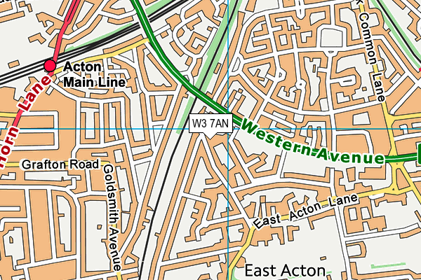 W3 7AN map - OS VectorMap District (Ordnance Survey)
