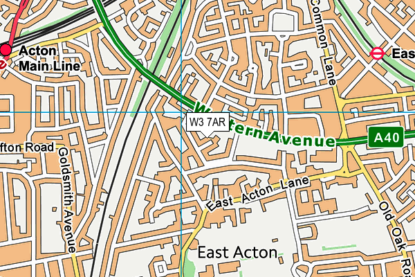 W3 7AR map - OS VectorMap District (Ordnance Survey)