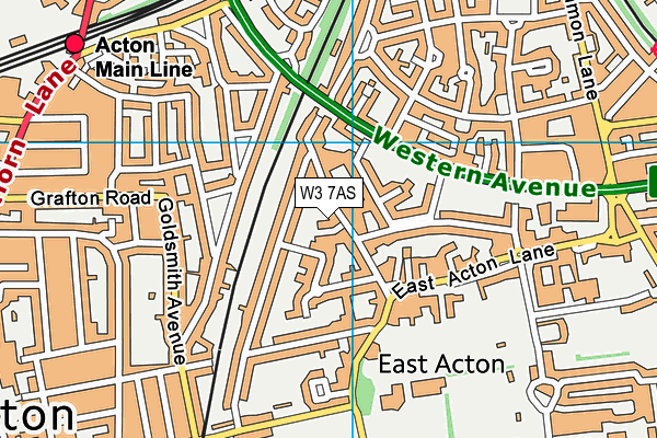 W3 7AS map - OS VectorMap District (Ordnance Survey)