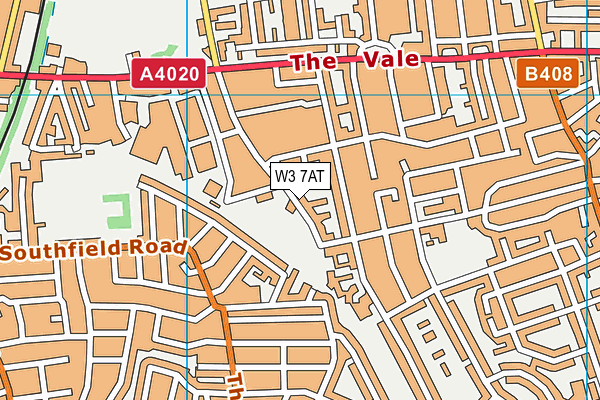 W3 7AT map - OS VectorMap District (Ordnance Survey)