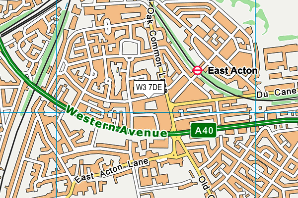 W3 7DE map - OS VectorMap District (Ordnance Survey)