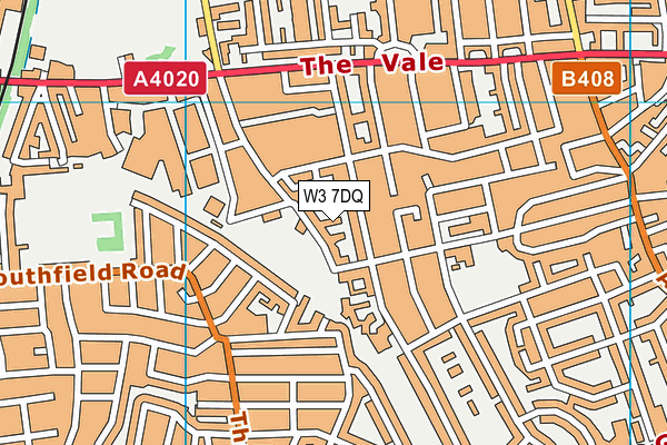 W3 7DQ map - OS VectorMap District (Ordnance Survey)