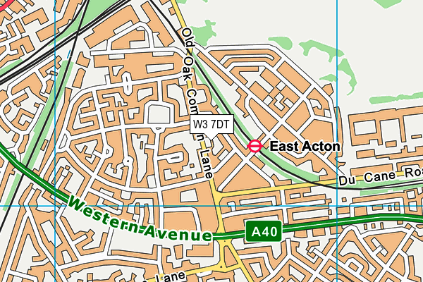 W3 7DT map - OS VectorMap District (Ordnance Survey)