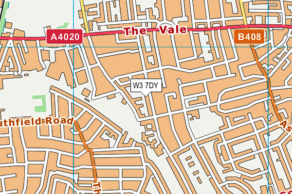 W3 7DY map - OS VectorMap District (Ordnance Survey)