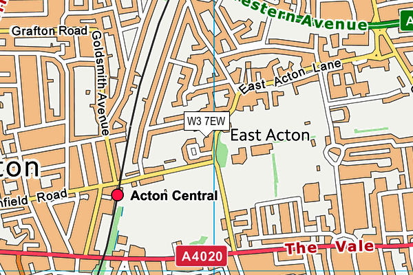 W3 7EW map - OS VectorMap District (Ordnance Survey)