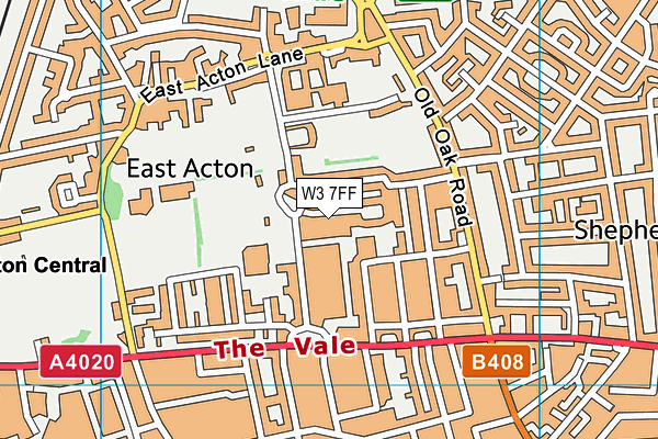 W3 7FF map - OS VectorMap District (Ordnance Survey)