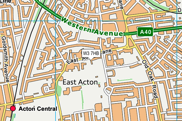 W3 7HB map - OS VectorMap District (Ordnance Survey)