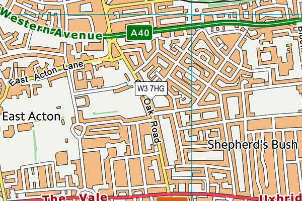 W3 7HG map - OS VectorMap District (Ordnance Survey)