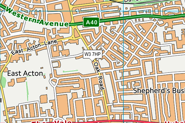 W3 7HP map - OS VectorMap District (Ordnance Survey)