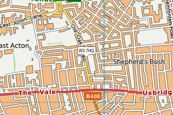 W3 7HQ map - OS VectorMap District (Ordnance Survey)