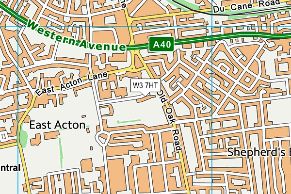 W3 7HT map - OS VectorMap District (Ordnance Survey)