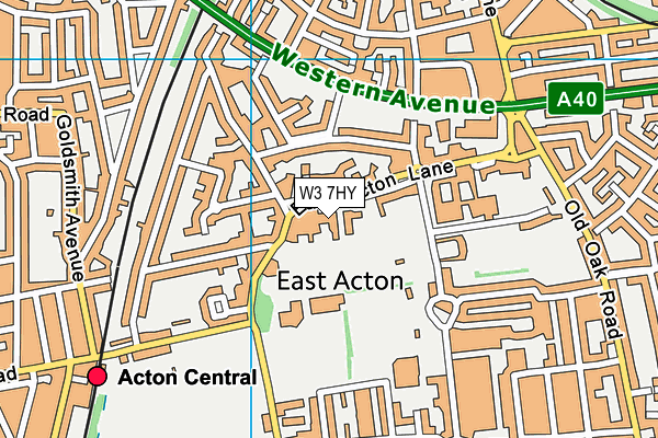 W3 7HY map - OS VectorMap District (Ordnance Survey)