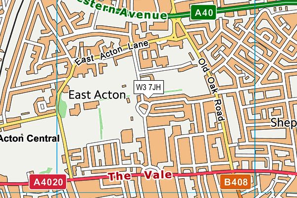 W3 7JH map - OS VectorMap District (Ordnance Survey)