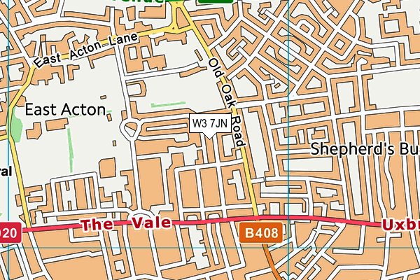W3 7JN map - OS VectorMap District (Ordnance Survey)