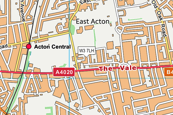 W3 7LH map - OS VectorMap District (Ordnance Survey)