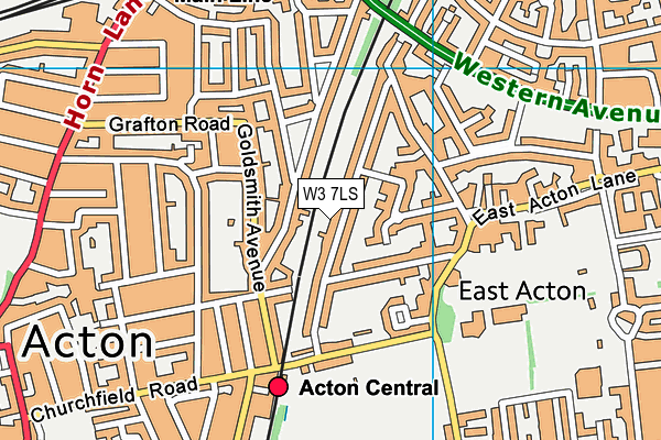 W3 7LS map - OS VectorMap District (Ordnance Survey)