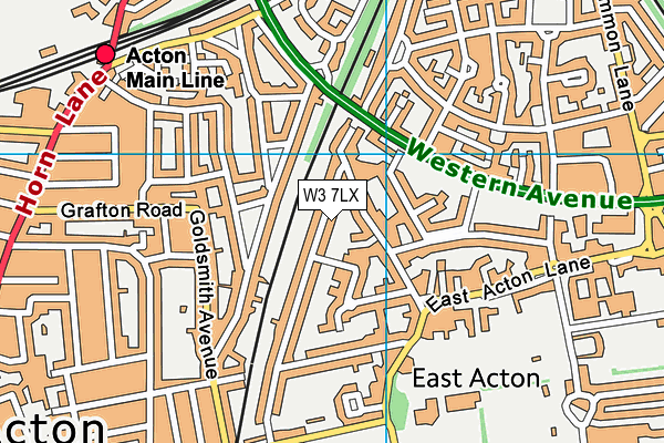 W3 7LX map - OS VectorMap District (Ordnance Survey)