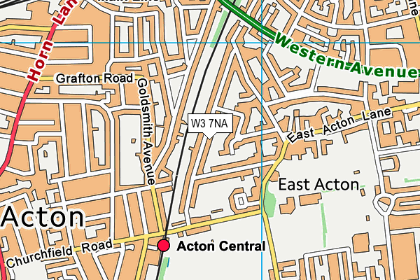 W3 7NA map - OS VectorMap District (Ordnance Survey)