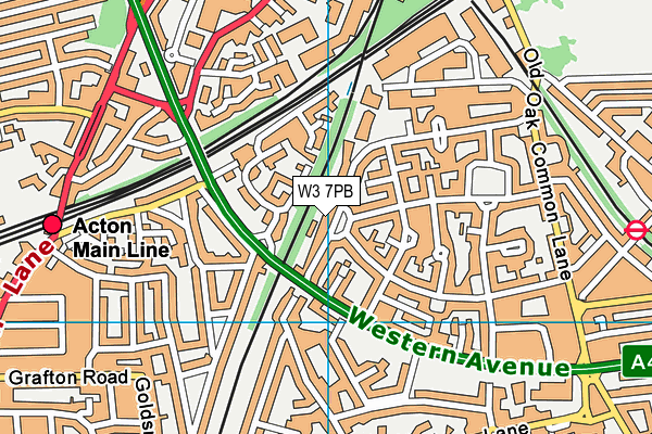 W3 7PB map - OS VectorMap District (Ordnance Survey)