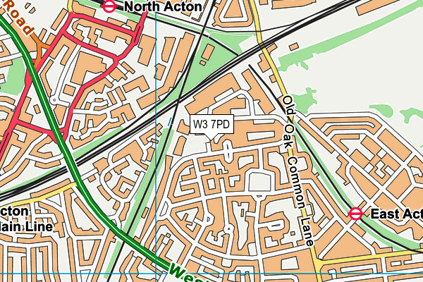 John Perryn Primary School map (W3 7PD) - OS VectorMap District (Ordnance Survey)