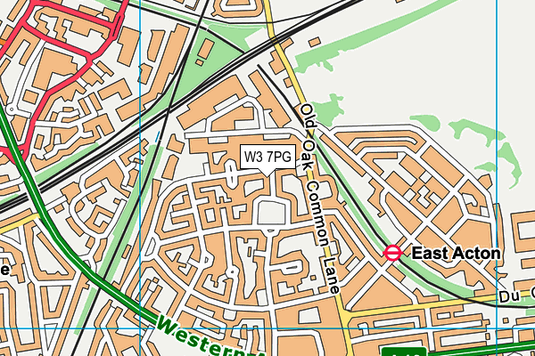 W3 7PG map - OS VectorMap District (Ordnance Survey)