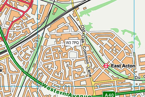 W3 7PQ map - OS VectorMap District (Ordnance Survey)