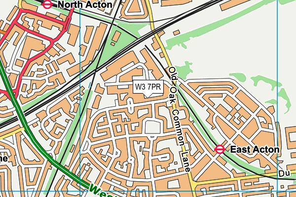 W3 7PR map - OS VectorMap District (Ordnance Survey)