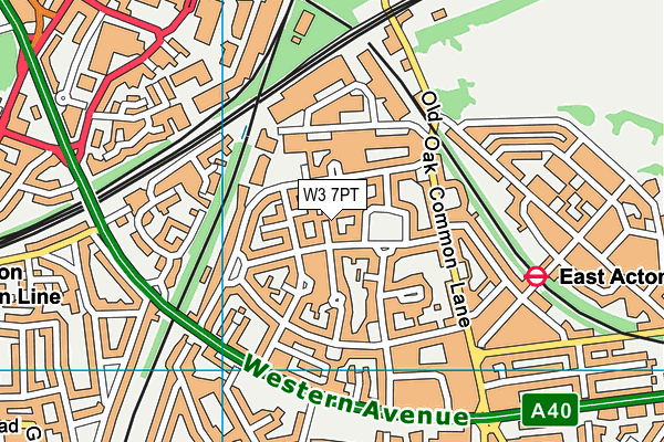 W3 7PT map - OS VectorMap District (Ordnance Survey)