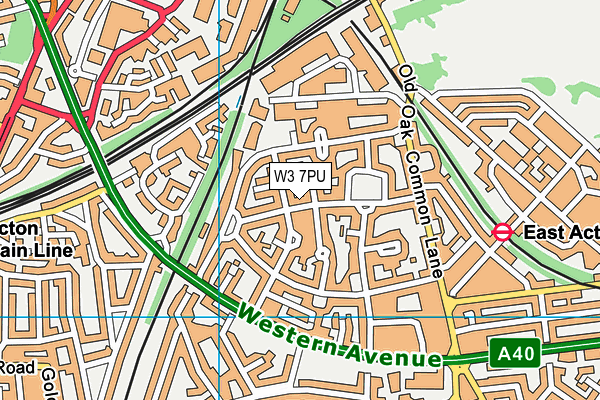 W3 7PU map - OS VectorMap District (Ordnance Survey)