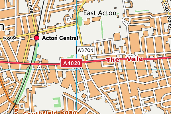 W3 7QN map - OS VectorMap District (Ordnance Survey)