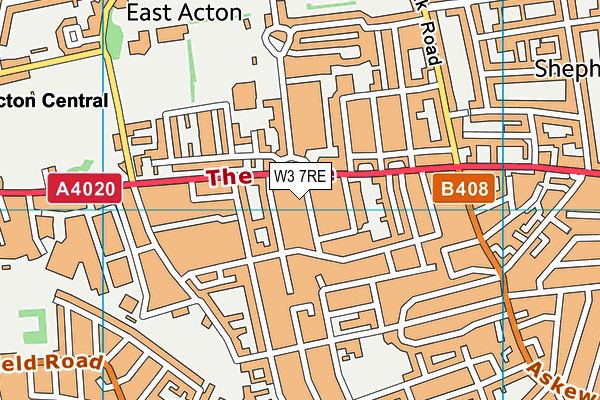 W3 7RE map - OS VectorMap District (Ordnance Survey)