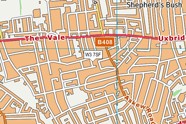 W3 7SF map - OS VectorMap District (Ordnance Survey)