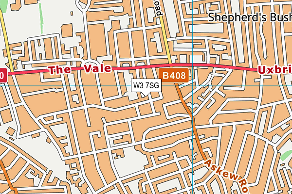 W3 7SG map - OS VectorMap District (Ordnance Survey)