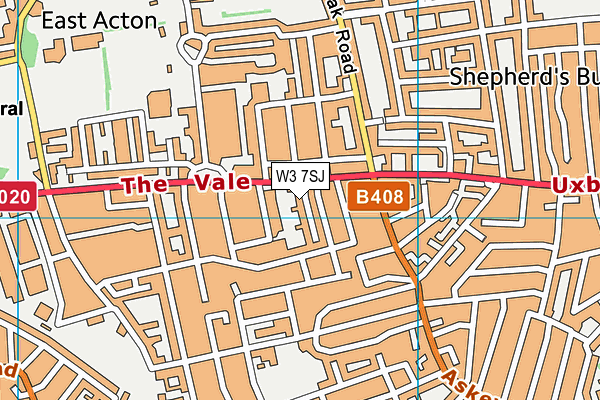 W3 7SJ map - OS VectorMap District (Ordnance Survey)