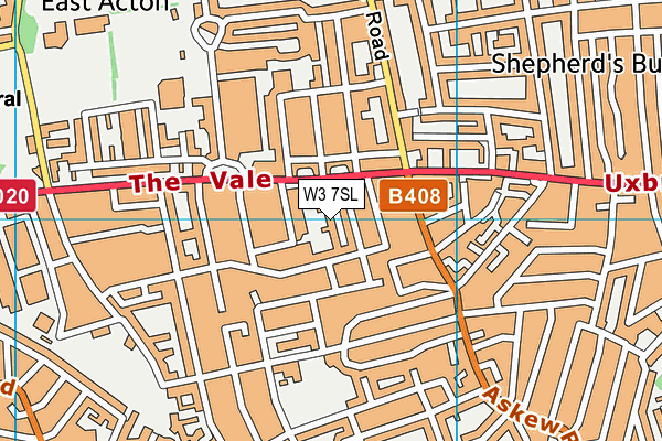 W3 7SL map - OS VectorMap District (Ordnance Survey)