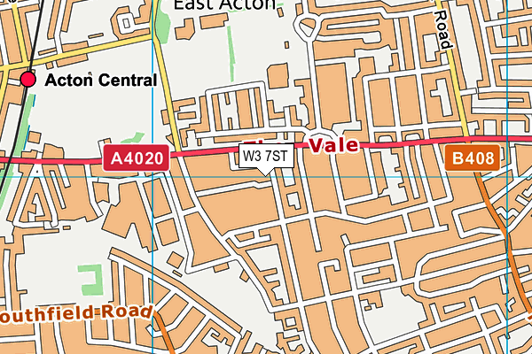 W3 7ST map - OS VectorMap District (Ordnance Survey)