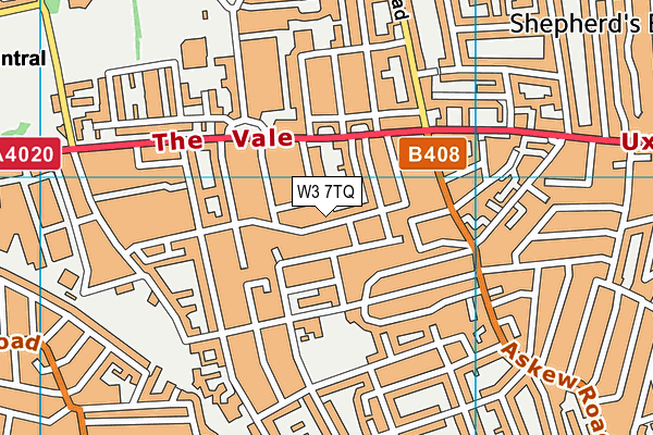 W3 7TQ map - OS VectorMap District (Ordnance Survey)