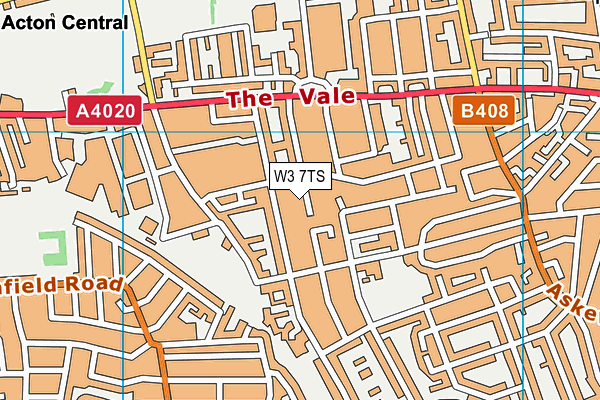 W3 7TS map - OS VectorMap District (Ordnance Survey)
