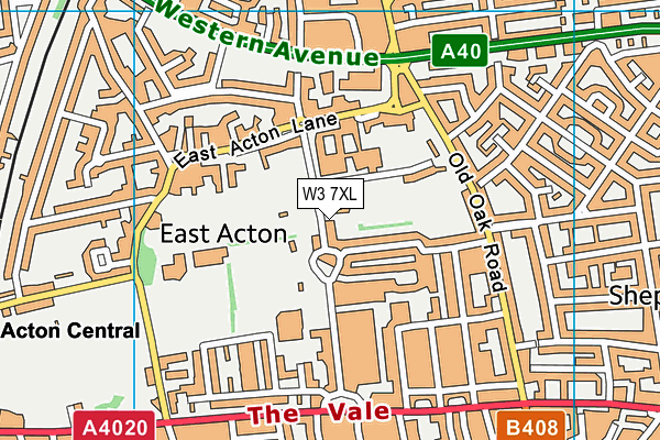 W3 7XL map - OS VectorMap District (Ordnance Survey)