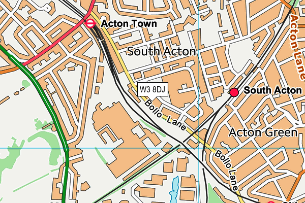 W3 8DJ map - OS VectorMap District (Ordnance Survey)