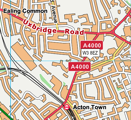 W3 8EZ map - OS VectorMap District (Ordnance Survey)